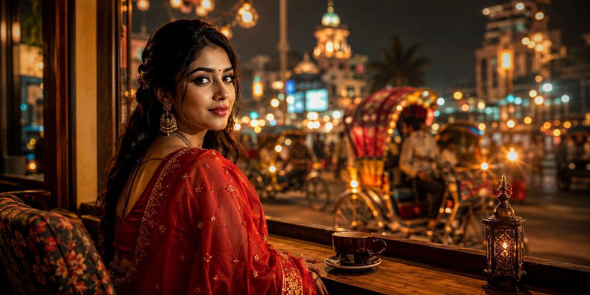 ঢাকায় ক্যাসিনো বেটিং শাড়ি পরিহিতা মডেল