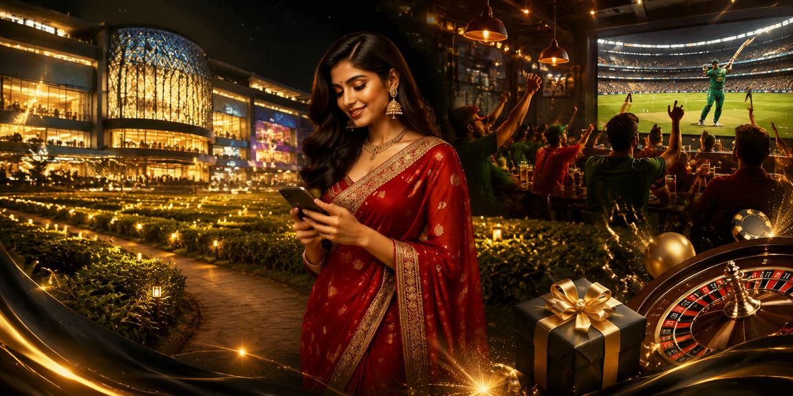 Model in saree enjoying Cricket Betting bonuses in Dhaka