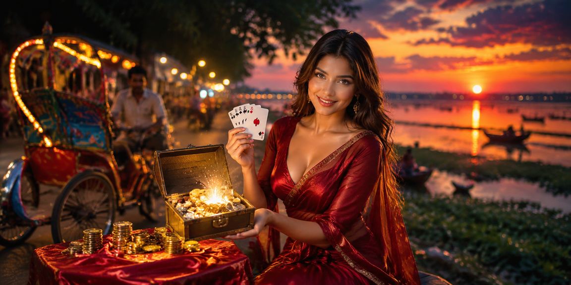 Tin Patti game bonus offer near a rickshaw in Dhaka
