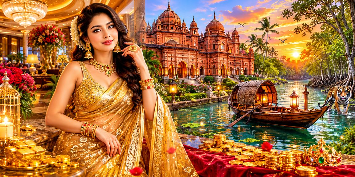 সুন্দরবন থিমে ভিআইপি বোনাস অফার শাড়ি পরিহিতা মডেল